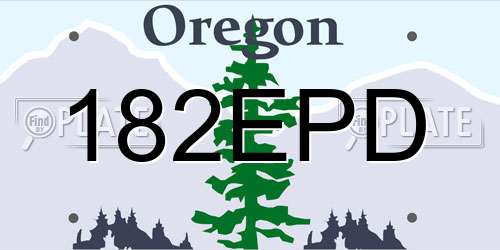 182EPD Oregon License Plate
