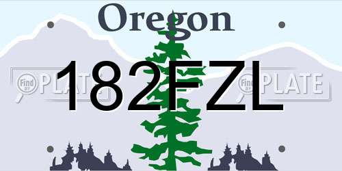 182FZL Oregon License Plate