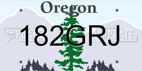 182GRJ Oregon License Plate