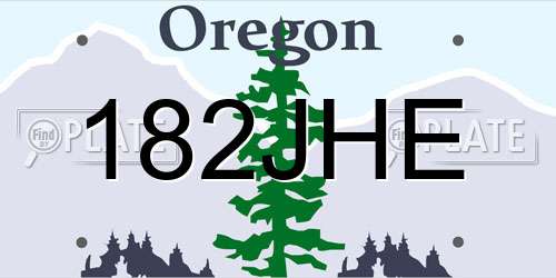 182JHE Oregon License Plate