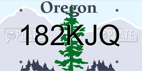 182KJQ Oregon License Plate