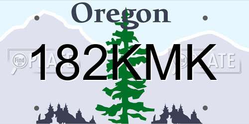 182KMK Oregon License Plate