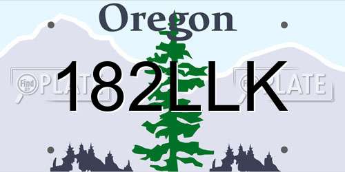 182LLK Oregon License Plate