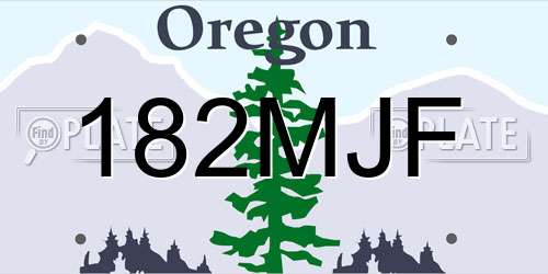 182MJF Oregon License Plate