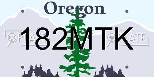 182MTK Oregon License Plate