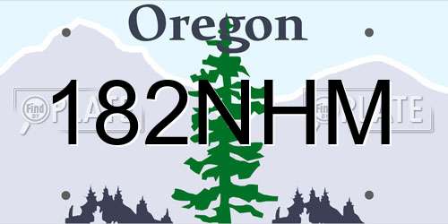 182NHM Oregon License Plate
