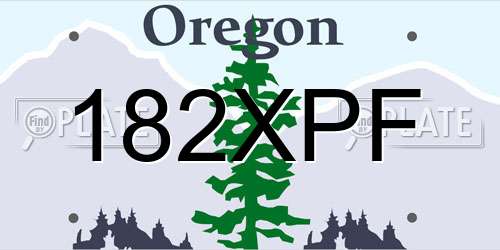 182XPF Oregon License Plate