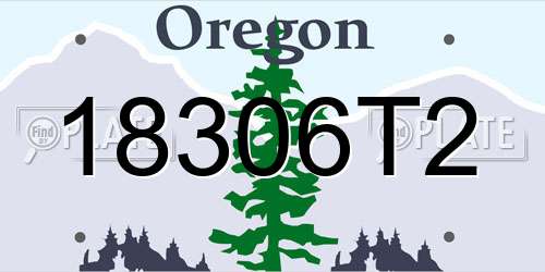 18306T2 Oregon License Plate