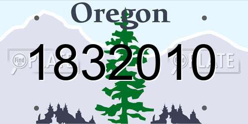 1832010 Oregon License Plate