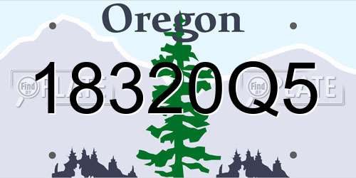 18320Q5 Oregon License Plate