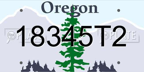 18345T2 Oregon License Plate