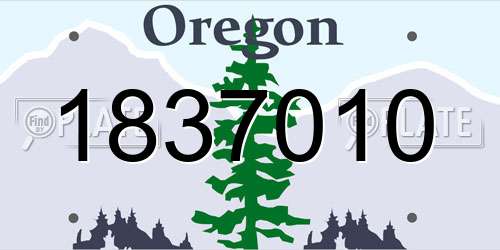 1837010 Oregon License Plate