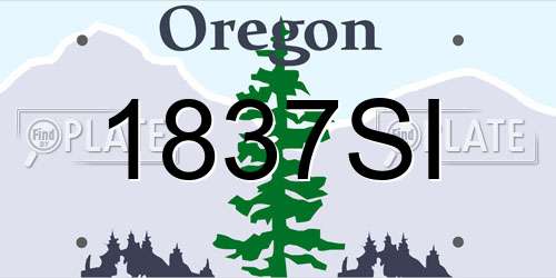1837SI Oregon License Plate