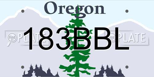 183BBL Oregon License Plate