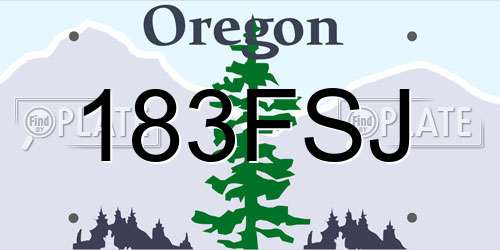 183FSJ Oregon License Plate
