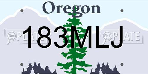 183MLJ Oregon License Plate