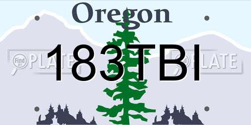 183TBI Oregon License Plate