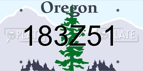 183Z51 Oregon License Plate