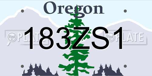 183ZS1 Oregon License Plate