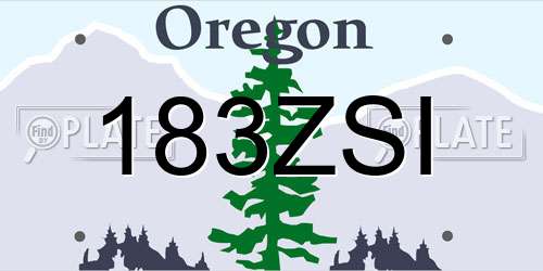 183ZSI Oregon License Plate
