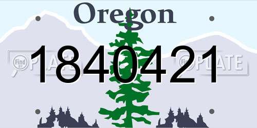 1840421 Oregon License Plate