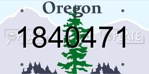 1840471 Oregon License Plate
