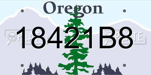 18421B8 Oregon License Plate