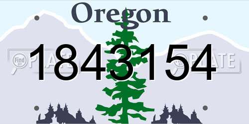 1843154 Oregon License Plate