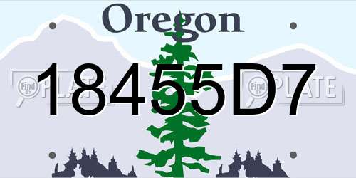 18455D7 Oregon License Plate