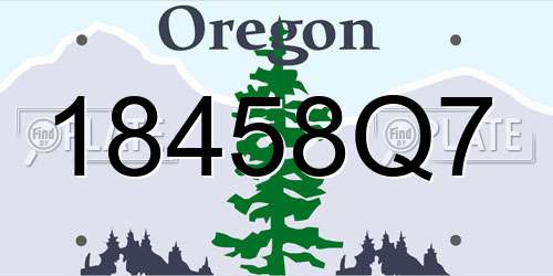 18458Q7 Oregon License Plate