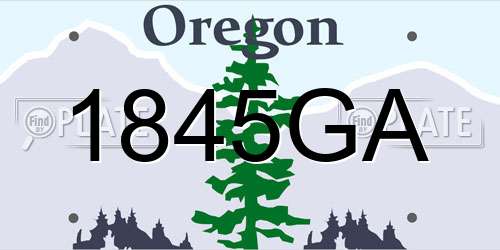 1845GA Oregon License Plate