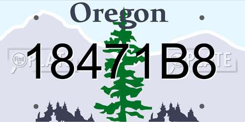 18471B8 Oregon License Plate