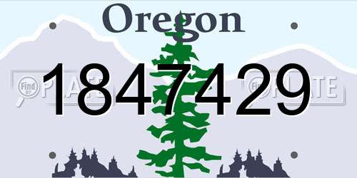 1847429 Oregon License Plate