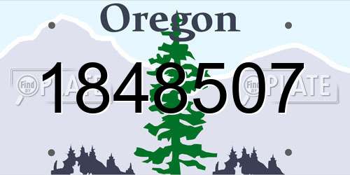 1848507 Oregon License Plate