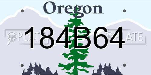 184B64 Oregon License Plate