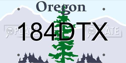 184DTX Oregon License Plate