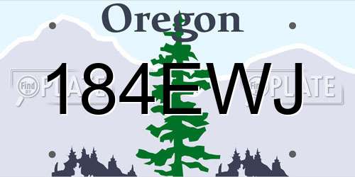 184EWJ Oregon License Plate