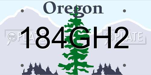 184GH2 Oregon License Plate