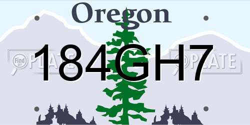 184GH7 Oregon License Plate