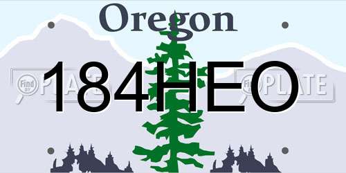 184HEO Oregon License Plate