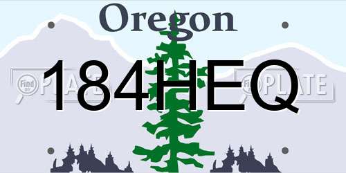 184HEQ Oregon License Plate