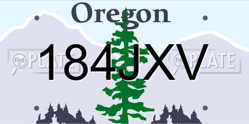 184JXV Oregon License Plate
