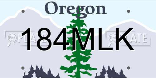 184MLK Oregon License Plate