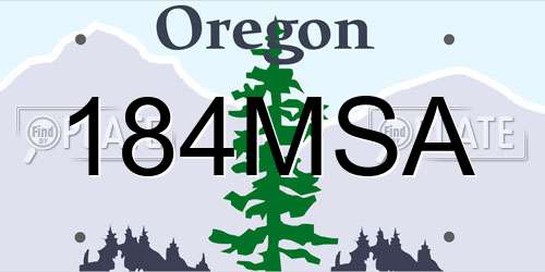 184MSA Oregon License Plate