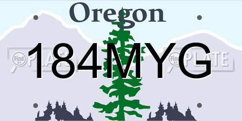 184MYG Oregon License Plate