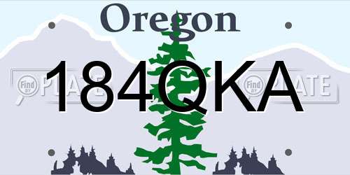 184QKA Oregon License Plate