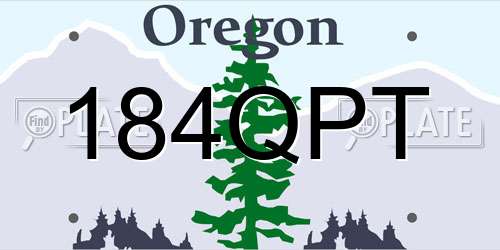 184QPT Oregon License Plate