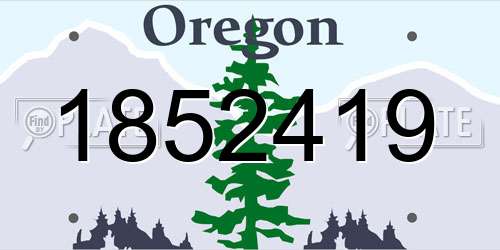 1852419 Oregon License Plate