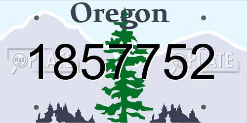 1857752 Oregon License Plate