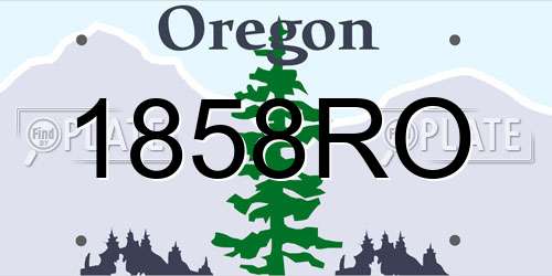 1858RO Oregon License Plate